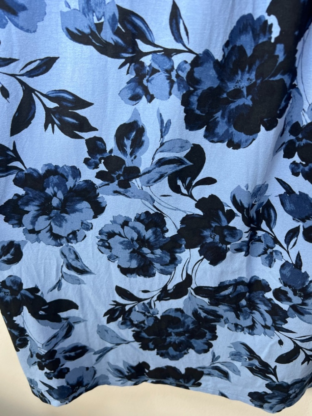 J. Jill Wearever Floral Shift Dress Blue Pockets Jersey Knit Cottagecore Medium - Picture 15 of 16